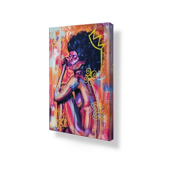 Colour Me Beautiful, Modern Black Art, Afro African Women Canvas