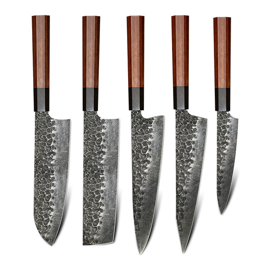 Japanese Style Damascus Knife Set